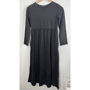 Fit & Flare Midi Dress 3/4 Sleeve Black‎ Size XL